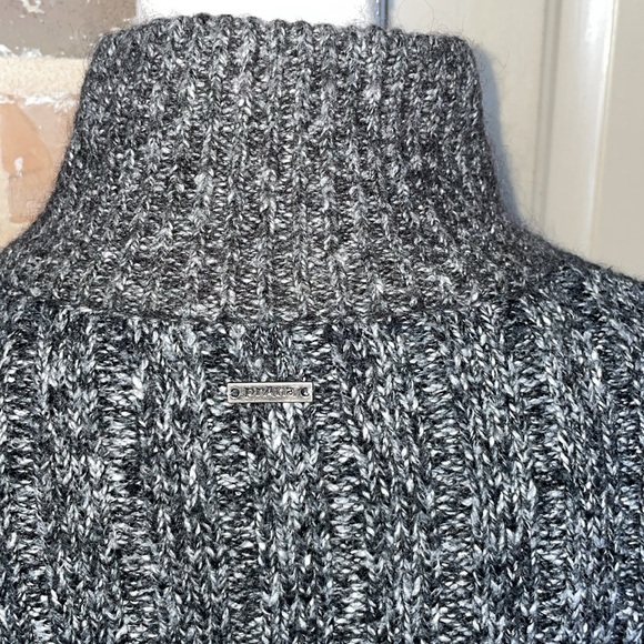 PrAna Angelica Charcoal Gray Long Cardigan Sweater Contrast Wool Mohair Trim LRG - Picture 9 of 16